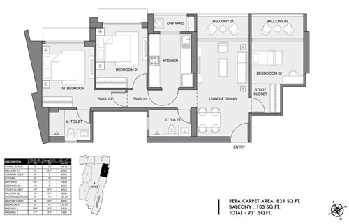 Edmont - Aurelia - 2 BHK (2-9 Floor)