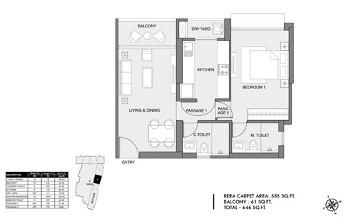 Edmont - Aurelia - 2 BHK (2-9 Floor)